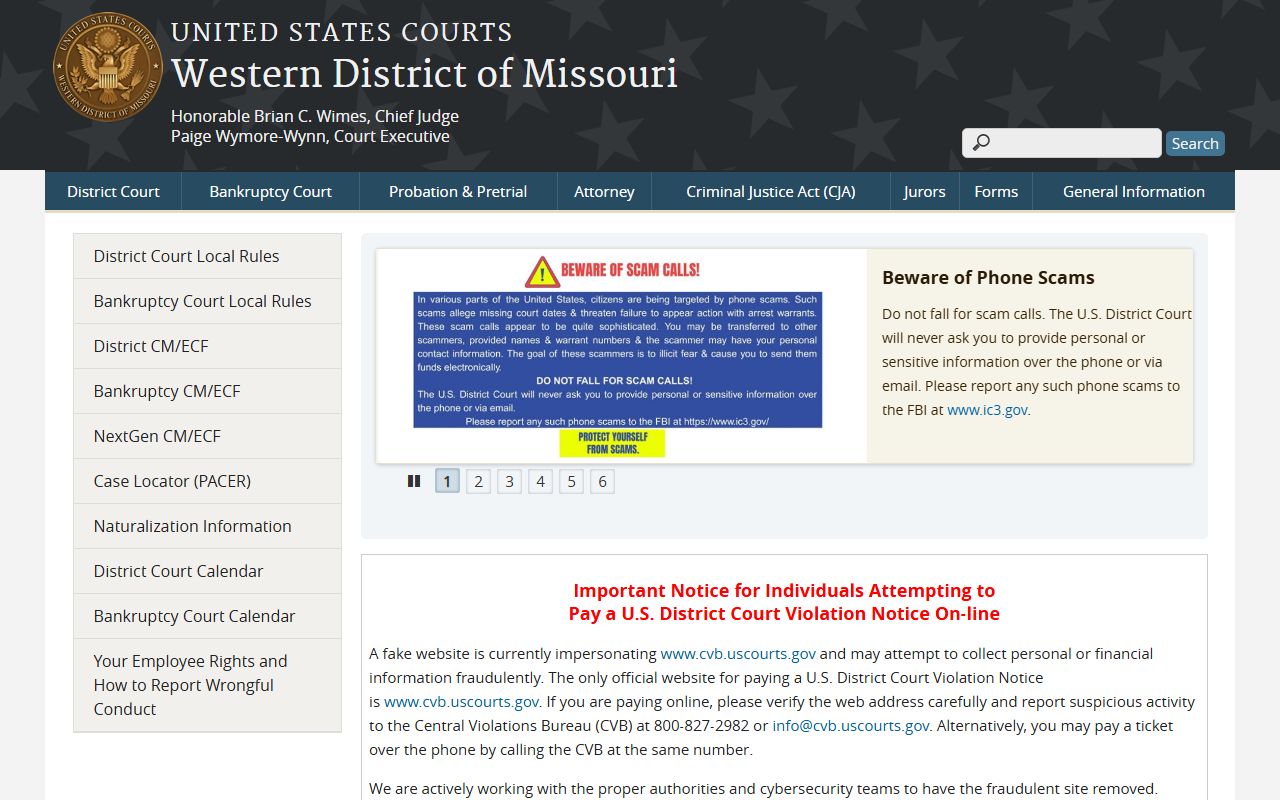Bates County Circuit Court federal court distinction Western District homepage