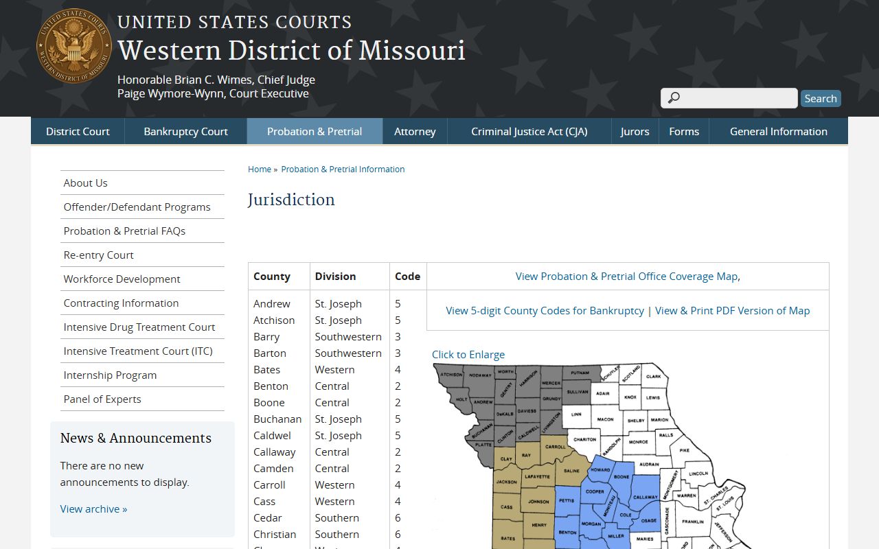 Bates County Circuit Court Western District jurisdiction page
