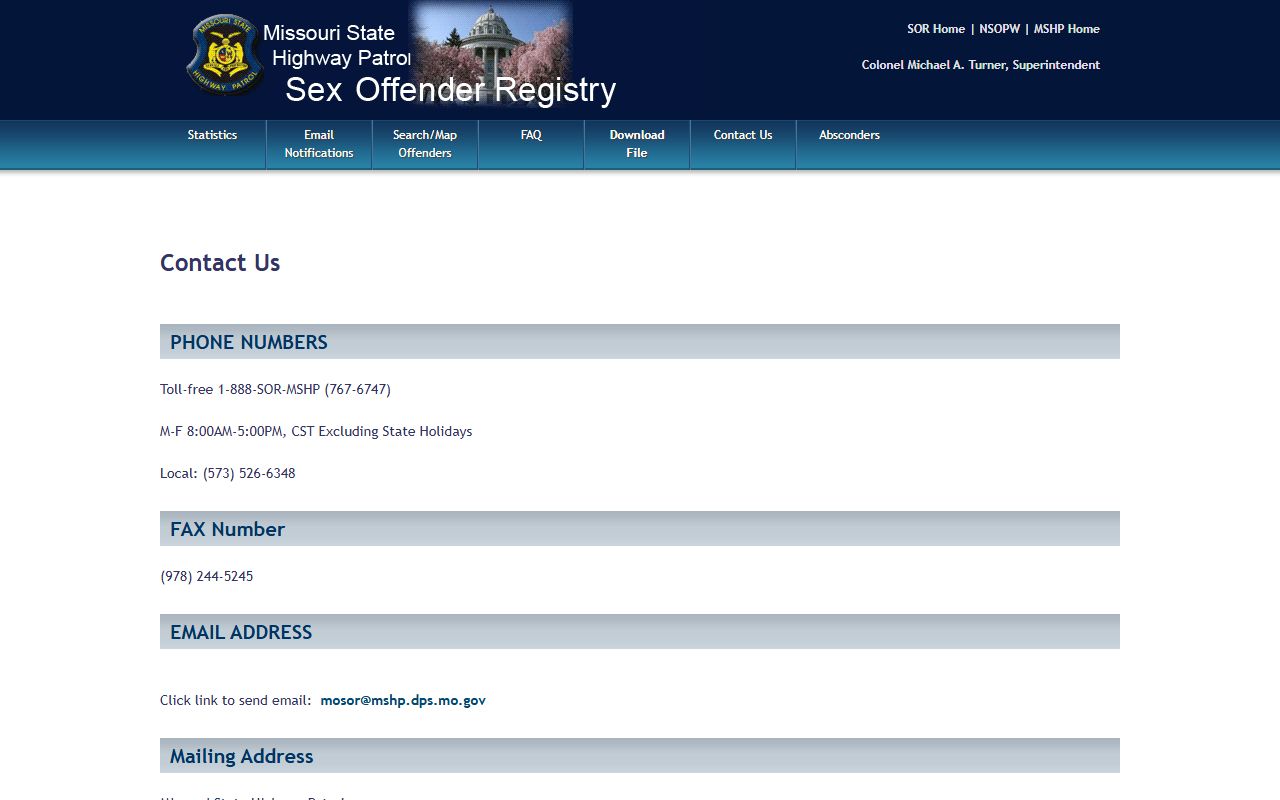 Bates County arrest records and MSHP registry contact information