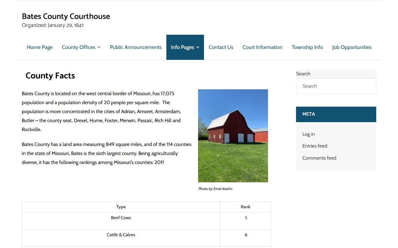 Bates County court records county facts and public offices