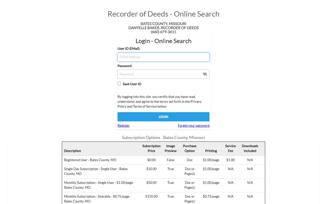 Bates County marriage records iCounty recorded document search