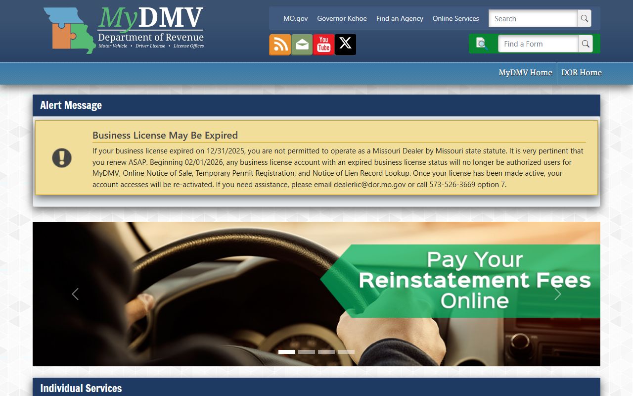 Bates County traffic court records Missouri MyDMV driver services